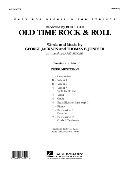 Old Time Rock & Roll - Full Score