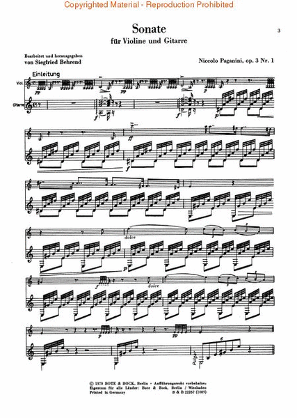 Sonata for Violin and Guitar, Op. 3, No. 1