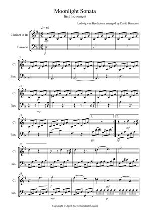 Moonlight Sonata (1st movement) for Clarinet and Bassoon Duet