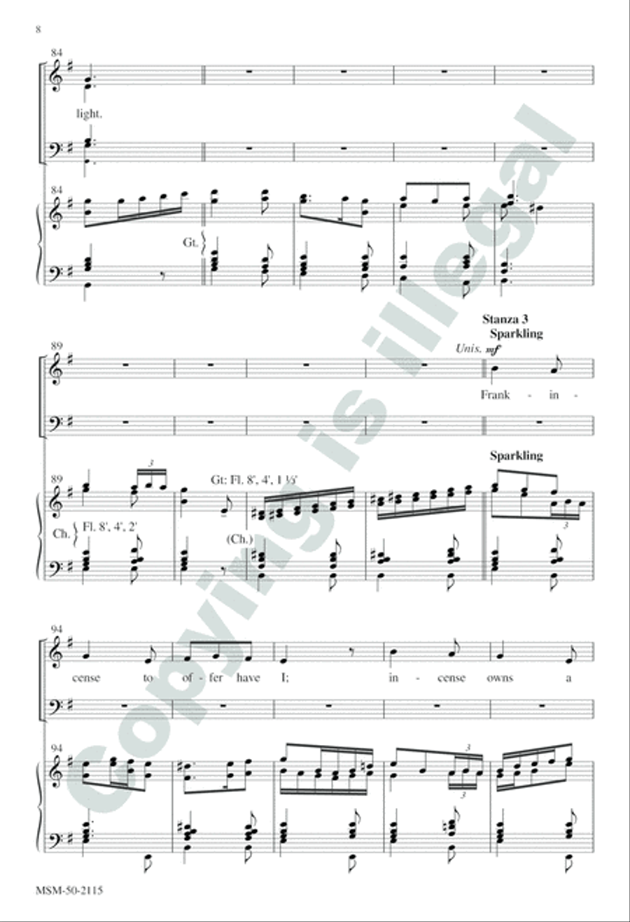 We Three Kings 4-Part scores gallery preview page 8