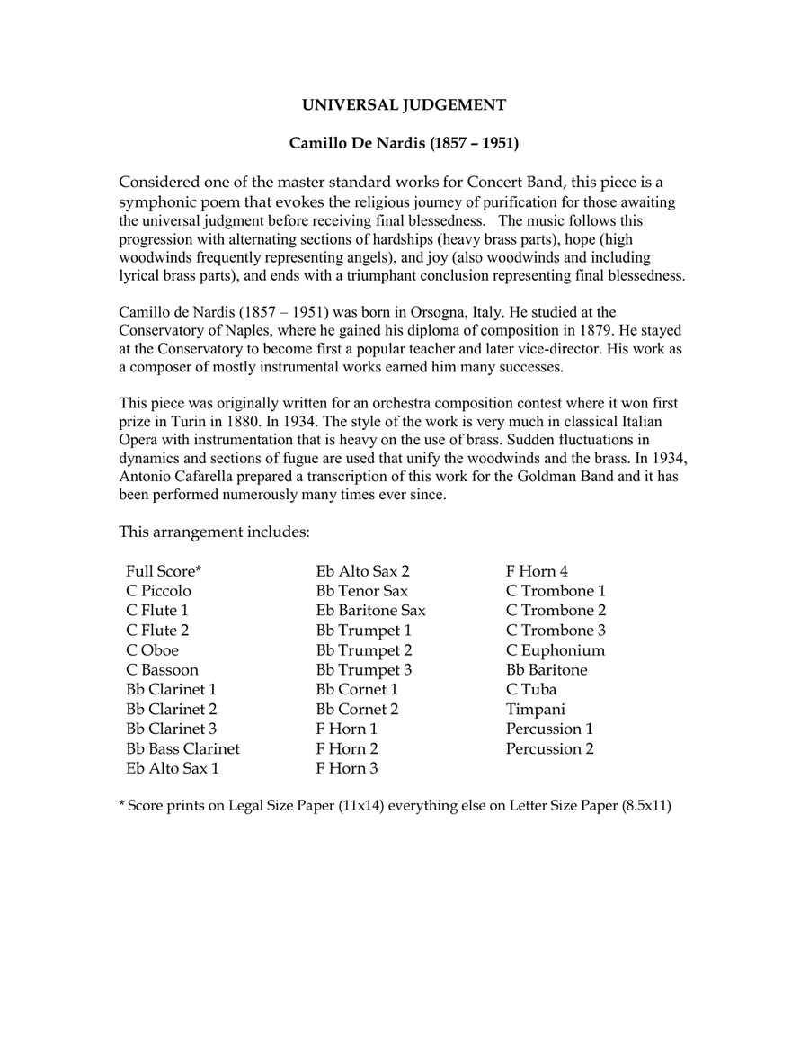 Universal Judgement - De Nardis Concert Band scores gallery preview page 3