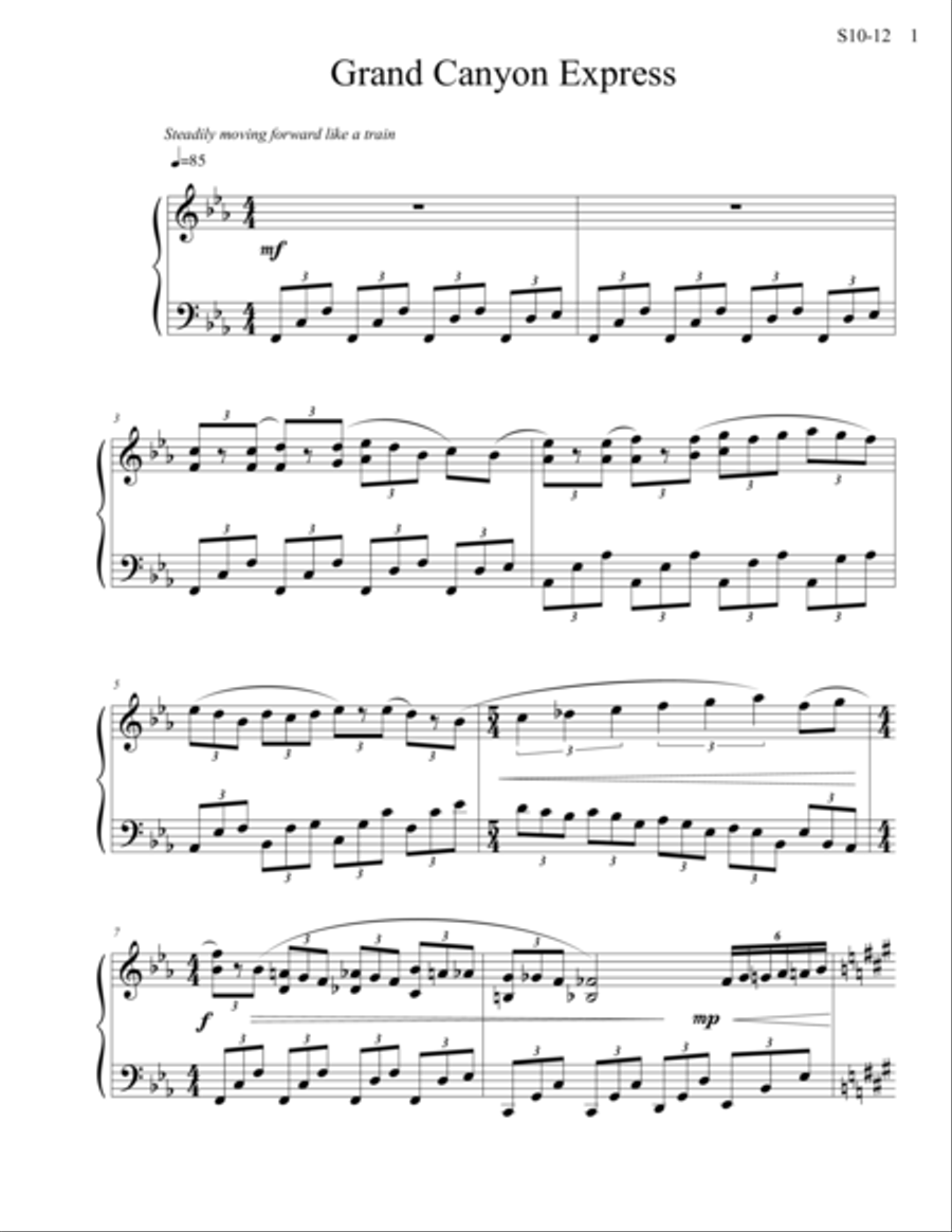 Grand Canyon Express Piano Solo scores gallery preview page 1