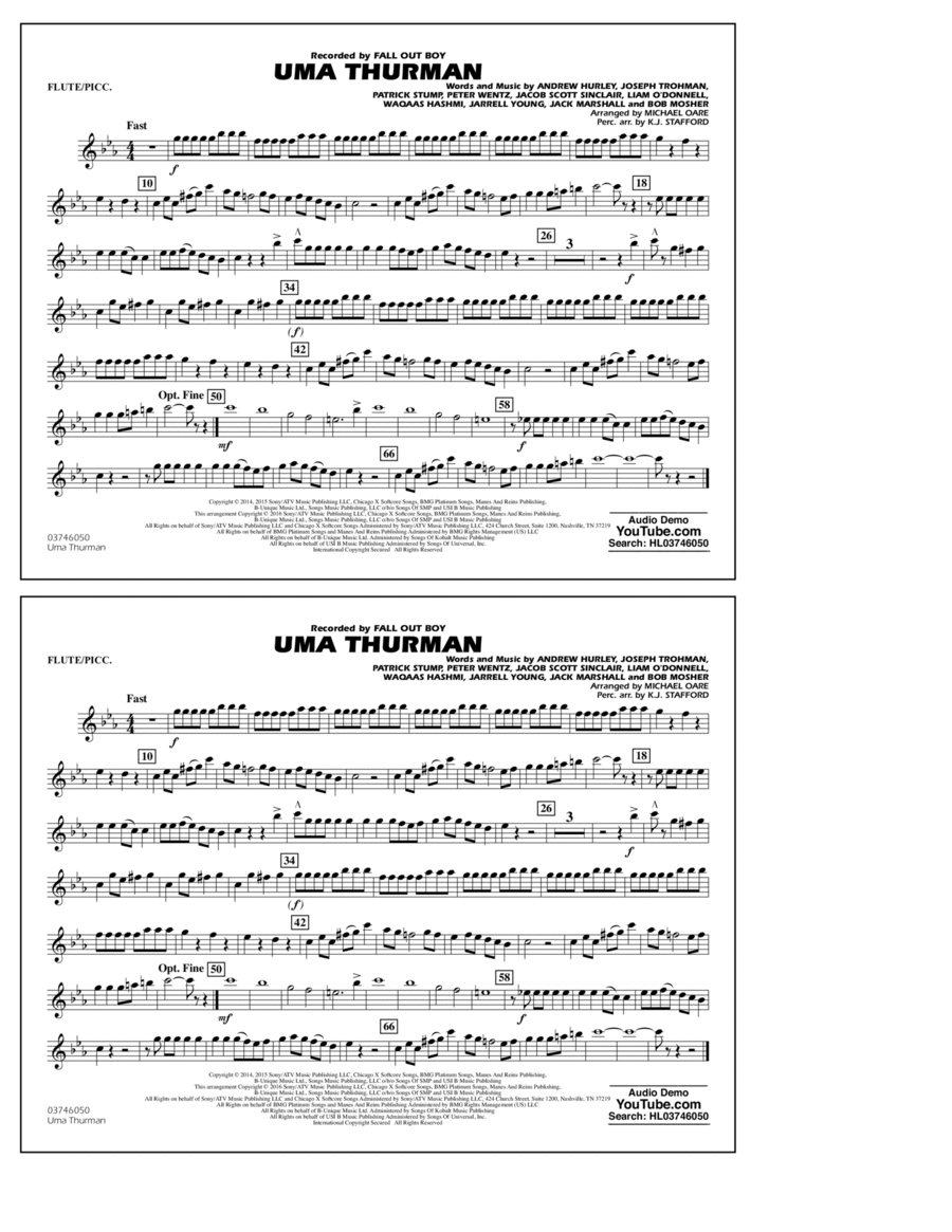 Uma Thurman - Flute/Piccolo Piccolo scores gallery preview page 1