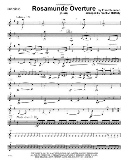 Rosamunde Overture (D. 644) - 2nd Violin