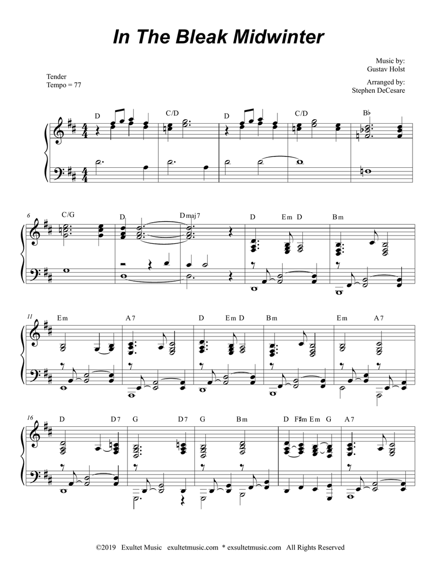 In The Bleak Midwinter (Duet for Soprano and Tenor Saxophone) Woodwind Duet scores gallery preview page 5