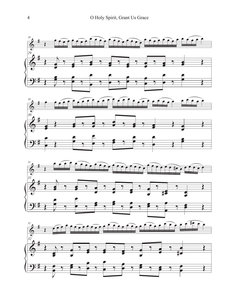 O Holy Spirit Grant Us Grace (Hymn Tune: ES IST GEWISSLICH) Flute Solo scores gallery preview page 4