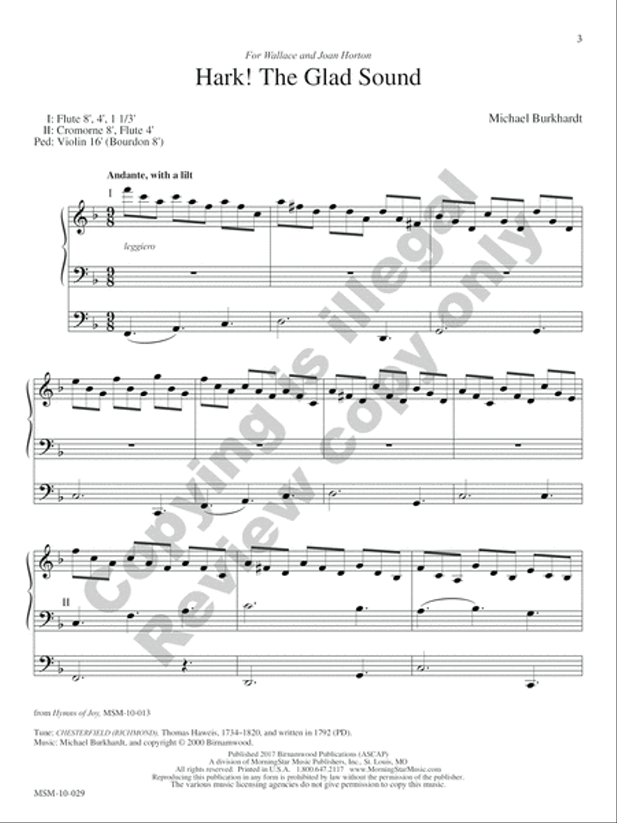 Hark! The Glad Sound Hark! The Glad Sound Organ scores gallery preview page 18