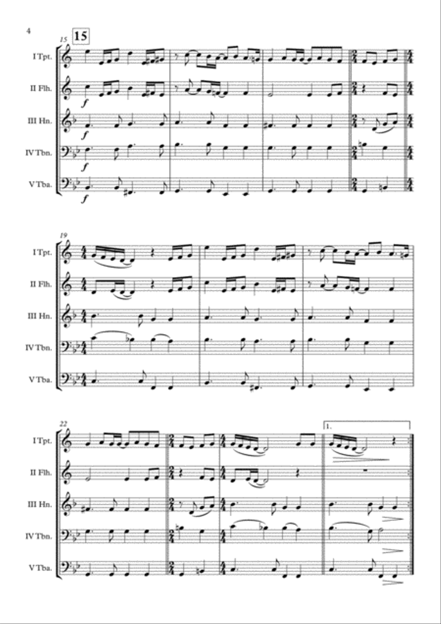 Happy New Year Happy New Year Brass Quintet scores gallery preview page 5