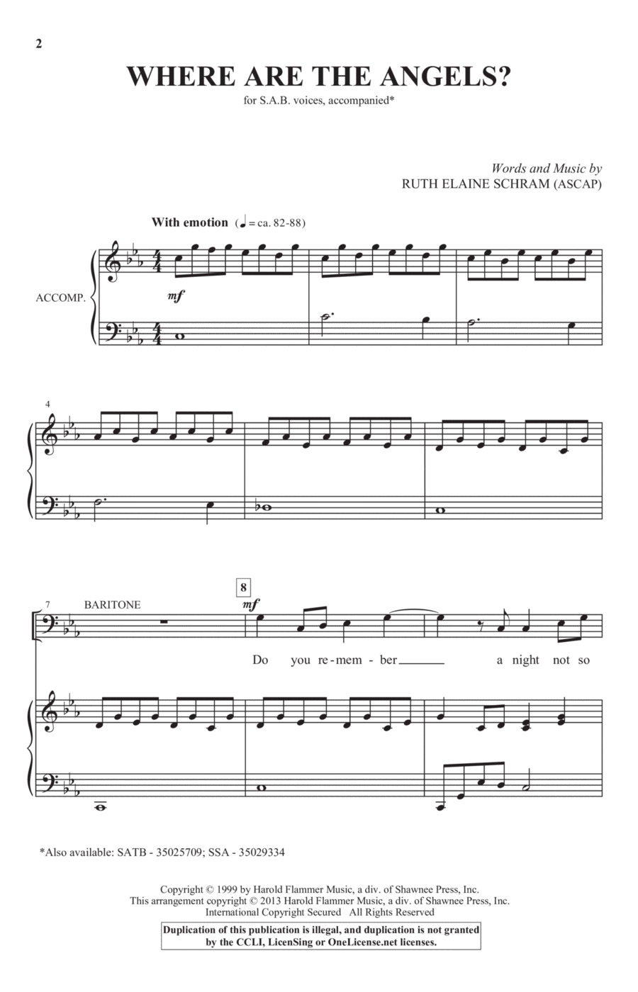 Where Are The Angels 3-Part scores gallery preview page 1