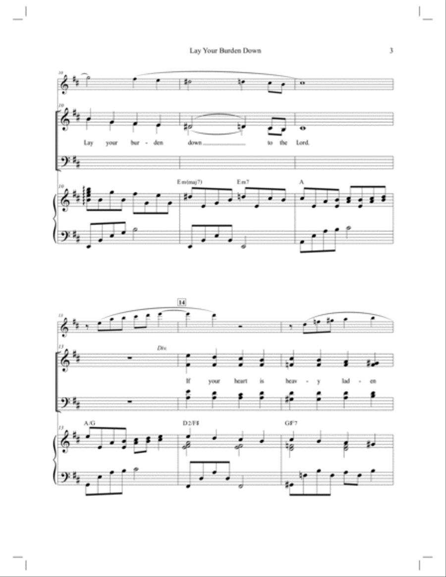 Lay Your Burden Down - SATB Anthem