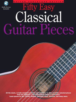 Book cover for 50 Easy Classical Guitar Pieces