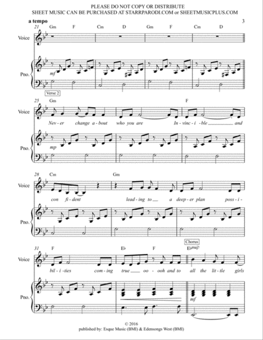 To All The Little Girls - Piano/Vocal Voice scores gallery preview page 4