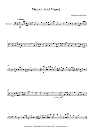 Book cover for Minuet (In G Major) - Johann Sebastian Bach (Bassoon)