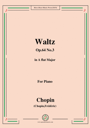 Book cover for Chopin-Waltz Op.64 No.3 in A flat Major,for Piano