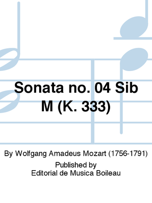 Book cover for Sonata no. 04 Sib M (K. 333)