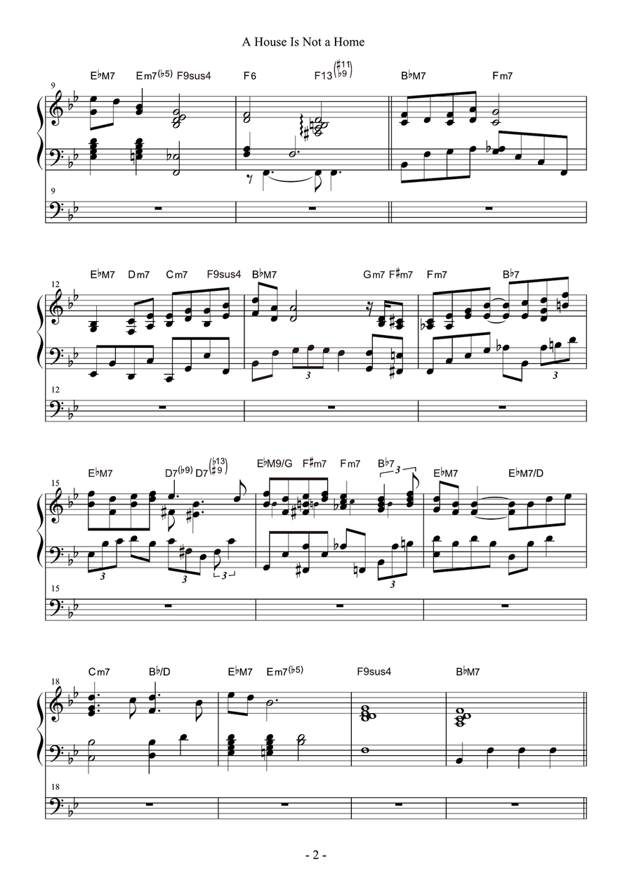 A House Is Not A Home String Duet scores gallery preview page 2