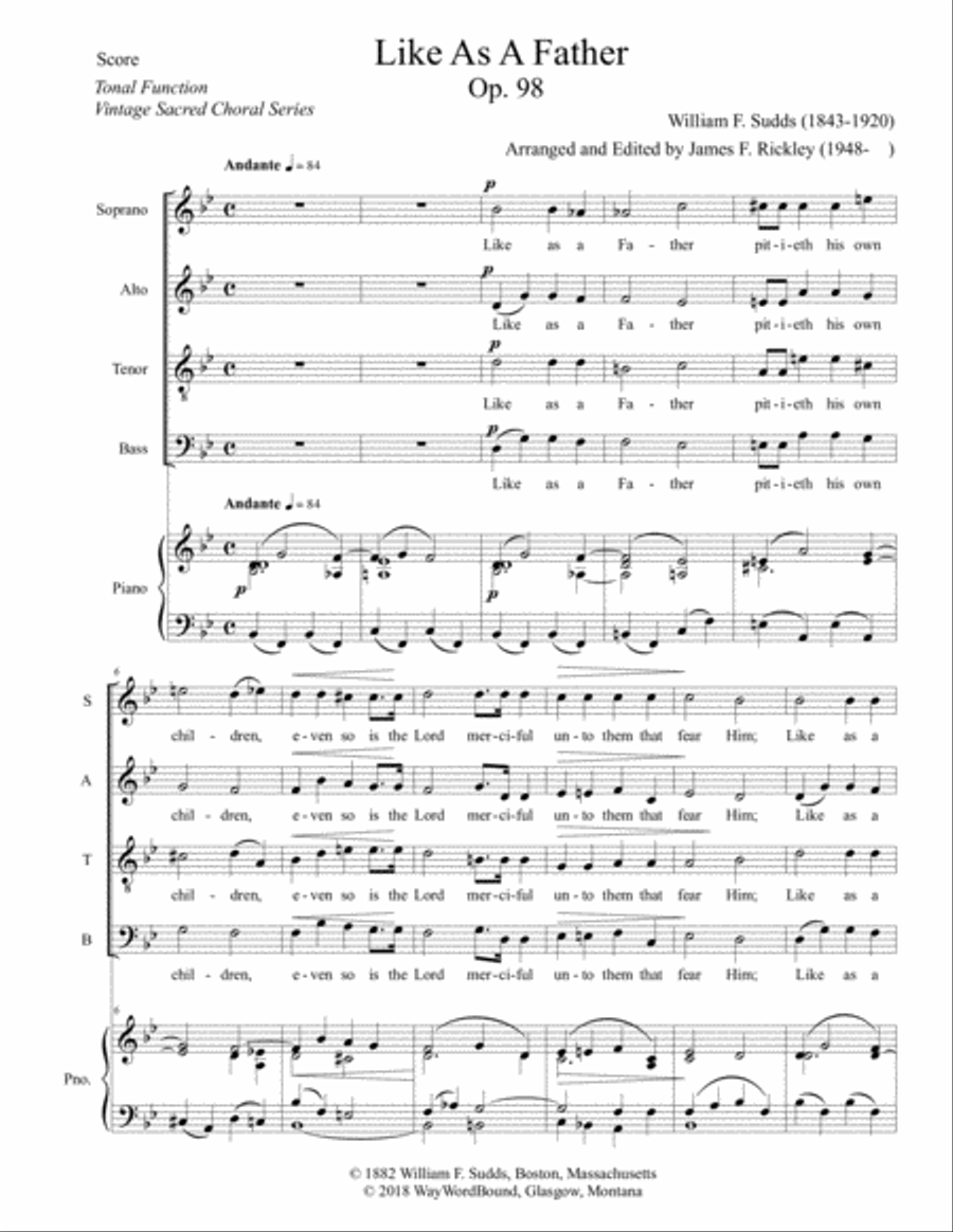 Like As A Father Like As A Father 4-Part scores gallery preview page 1