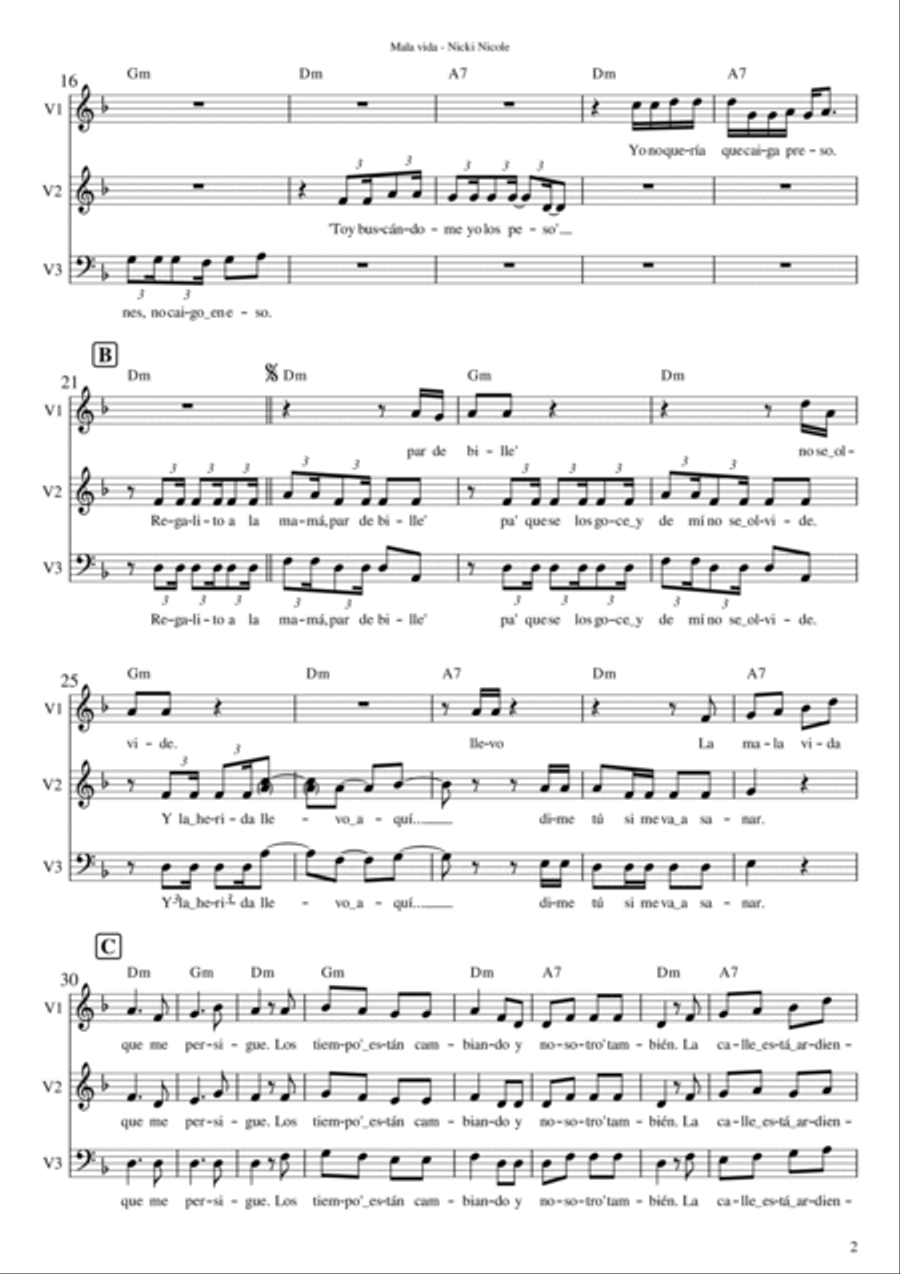 Mala Vida 3-Part scores gallery preview page 2