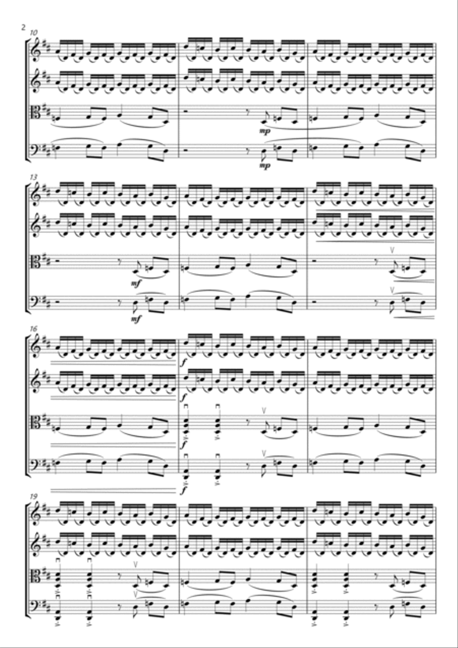 Thunderstruck String Quartet scores gallery preview page 2