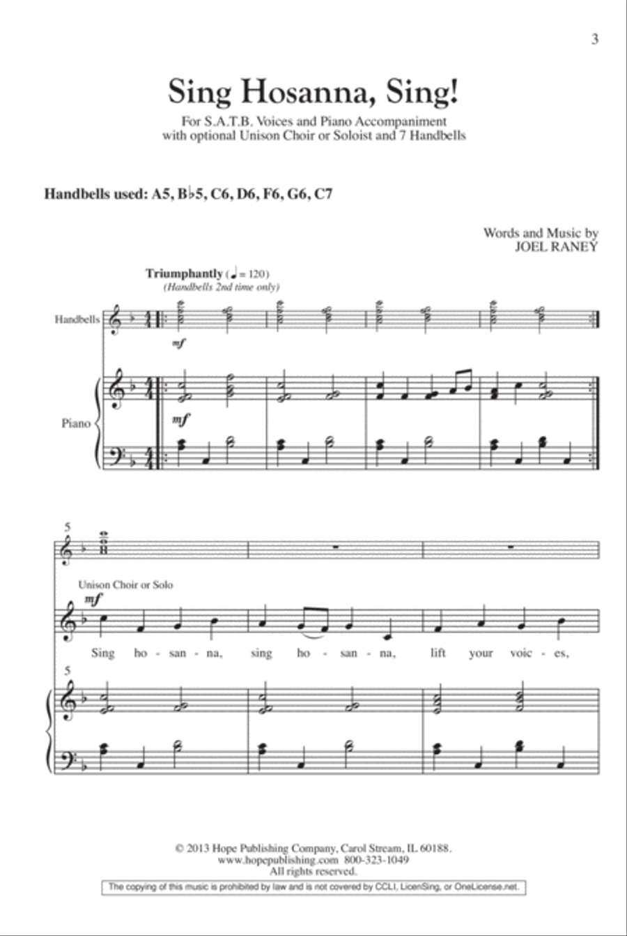 Sing Hosanna, Sing! 4-Part scores gallery preview page 4