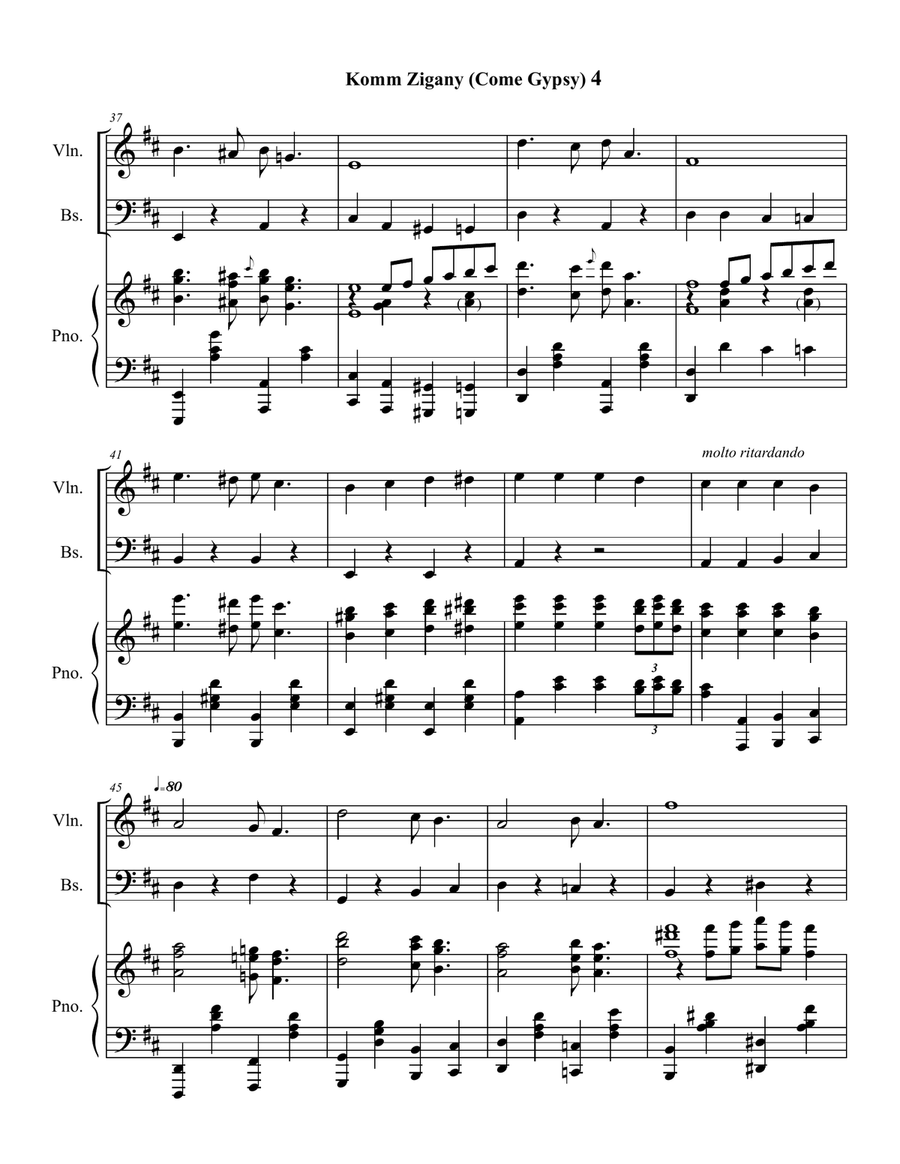 Gräfin Mariza, Act 3: Nr.13a. Komm Zigany (Arrangement includes Tanz Schnell. Ziguener Csárdás) String Orchestra scores gallery preview page 4