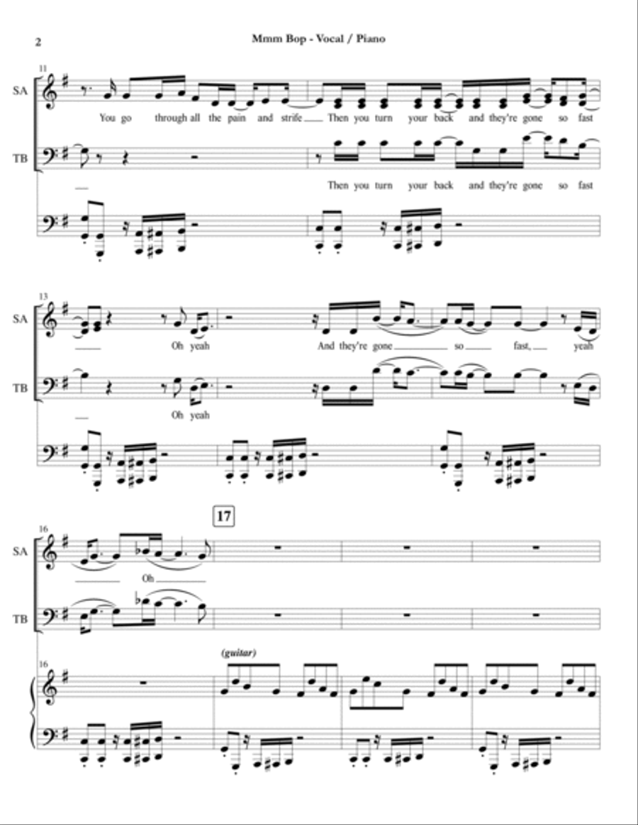 Mmm Bop Large Ensemble scores gallery preview page 2