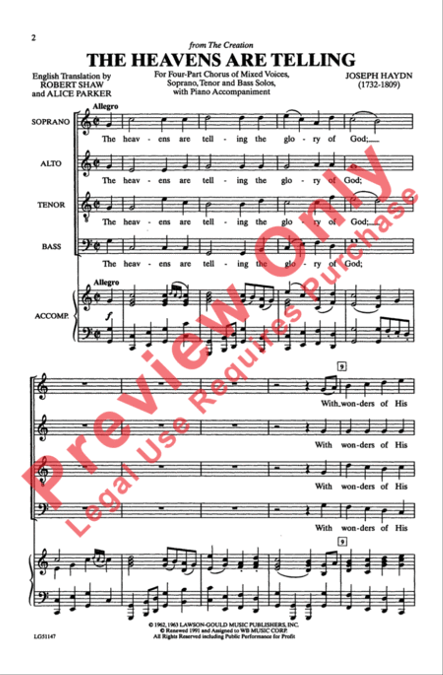 The Heavens Are Telling The Heavens Are Telling 4-Part scores gallery preview page 2