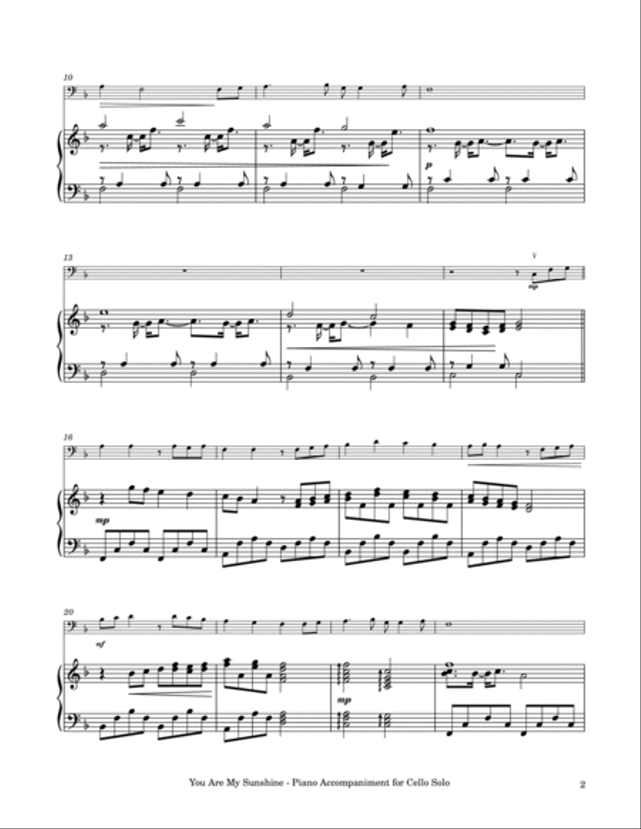 You Are My Sunshine You Are My Sunshine Piano scores gallery preview page 3