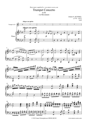 Hummel: Allegro con Spirito in Eb for Eb Trumpet