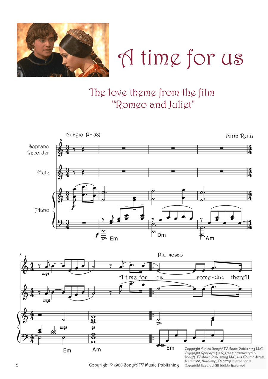 A Time For Us (love Theme) Small Ensemble scores gallery preview page 2