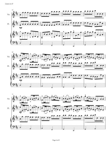 "Canon in D" - piano/organ, violin, flute