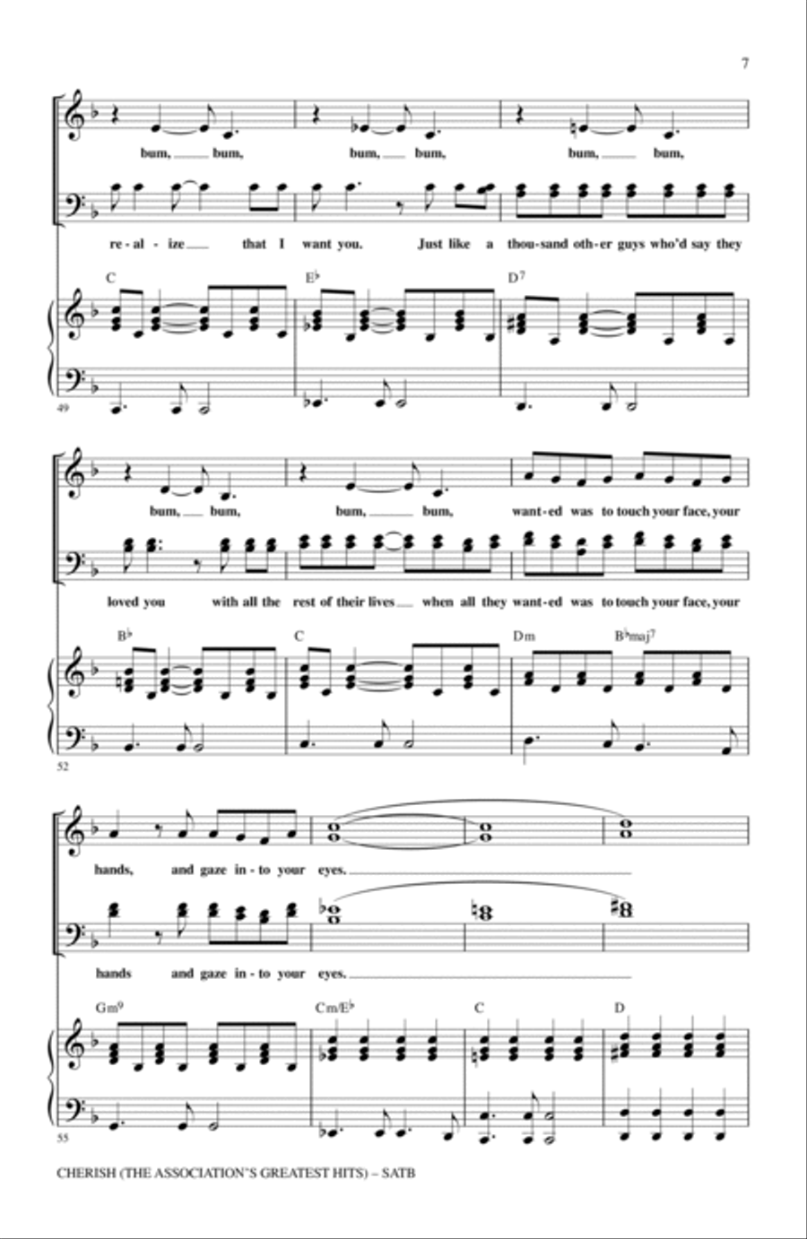 Cherish (The Association's Greatest Hits) 4-Part scores gallery preview page 6