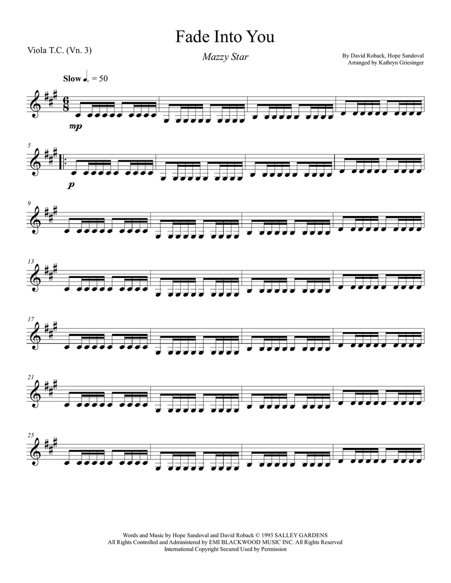 Fade Into You String Quartet scores gallery preview page 6