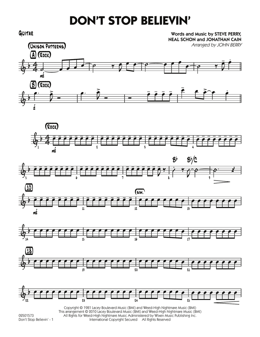 Don't Stop Believin' - Guitar