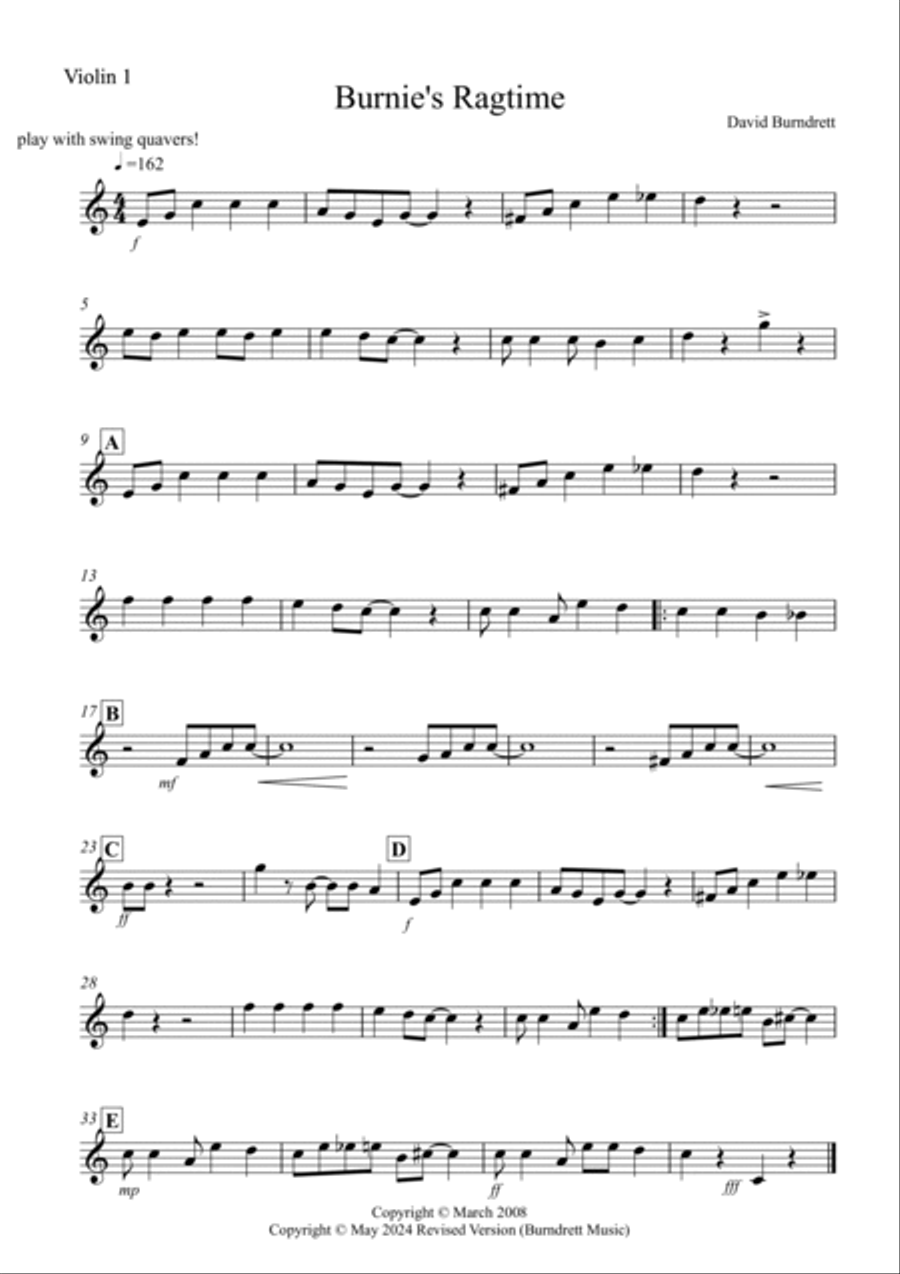 Burnie's Ragtime for String Orchestra String Orchestra scores gallery preview page 5