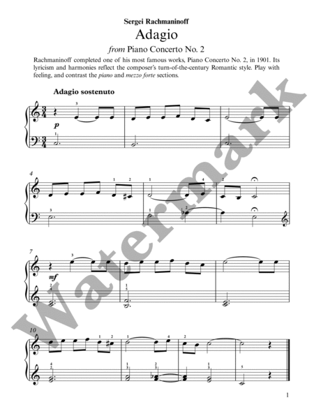The Beginner's Book of Piano Adagios -- Includes MP3 Download Link