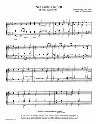 Nun danket alle Gott (Setting 1-Isometric; Setting 2-Rhythmic) (Hymn Harmonization)