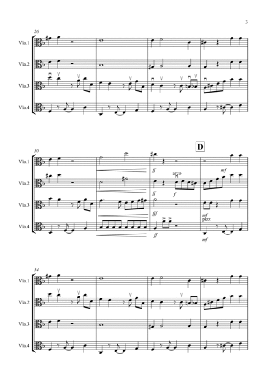 Tasty Tango for Viola Quartet Viola scores gallery preview page 3
