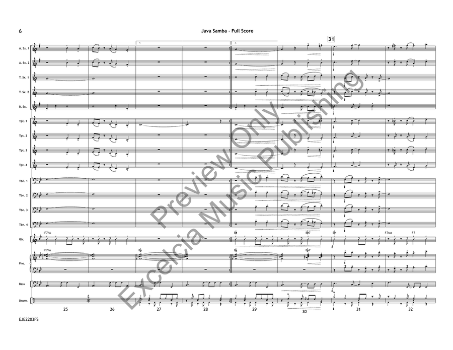Java Samba Jazz Ensemble scores gallery preview page 5