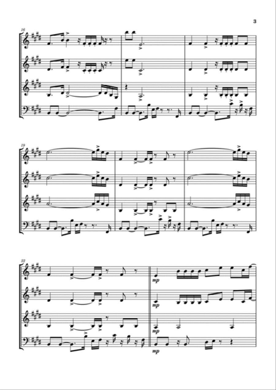 She's Gone She's Gone Woodwind Quartet scores gallery preview page 4
