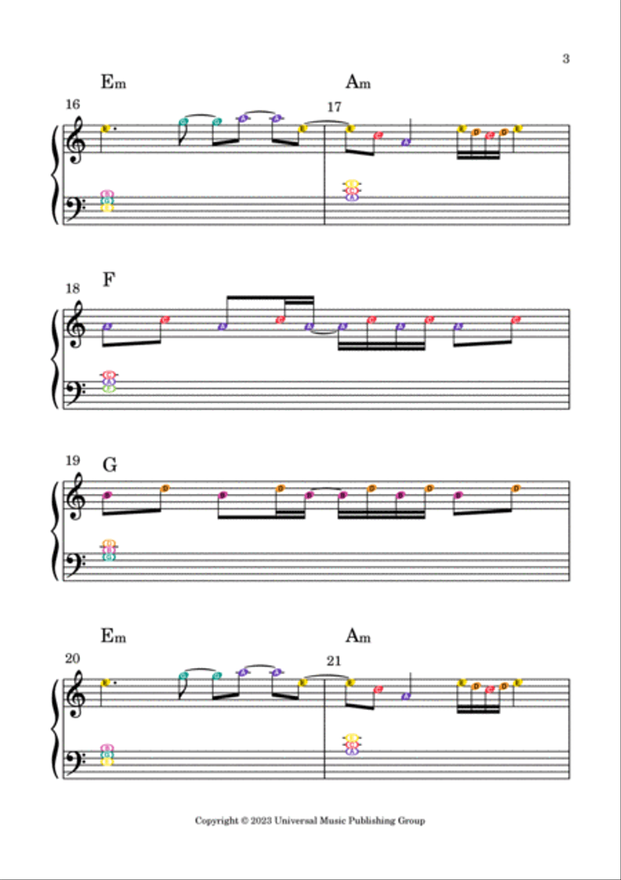 Peaches Easy Piano scores gallery preview page 3