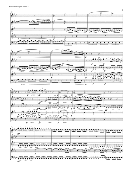 Beethoven: Septet in E-flat Major arranged for Woodwind Quintet, Mvmt. 2, Adagio cantabile image number null
