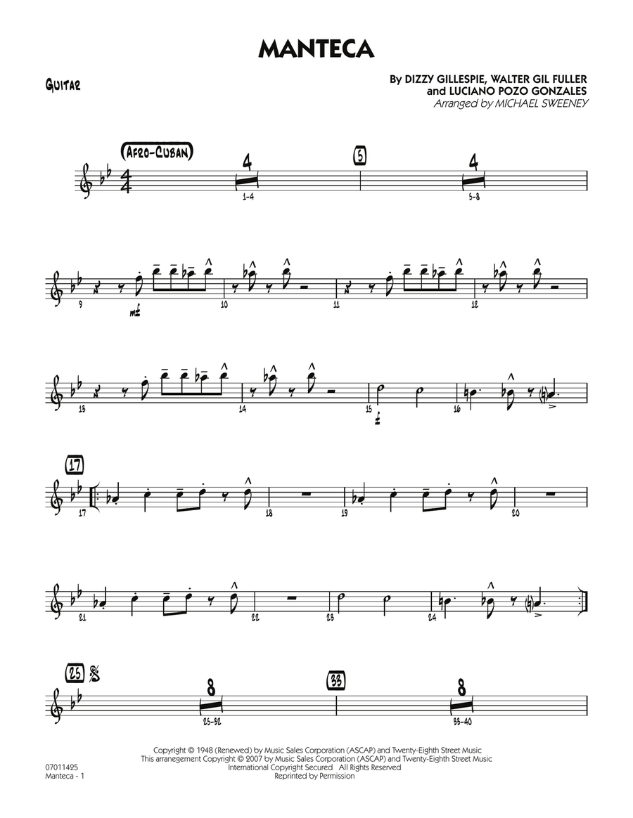 Manteca - Guitar Manteca - Guitar Jazz Ensemble scores gallery preview page 1