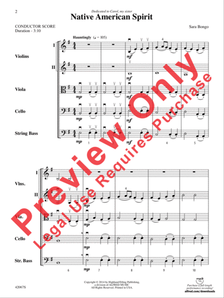 Native American Spirit String Orchestra scores gallery preview page 3