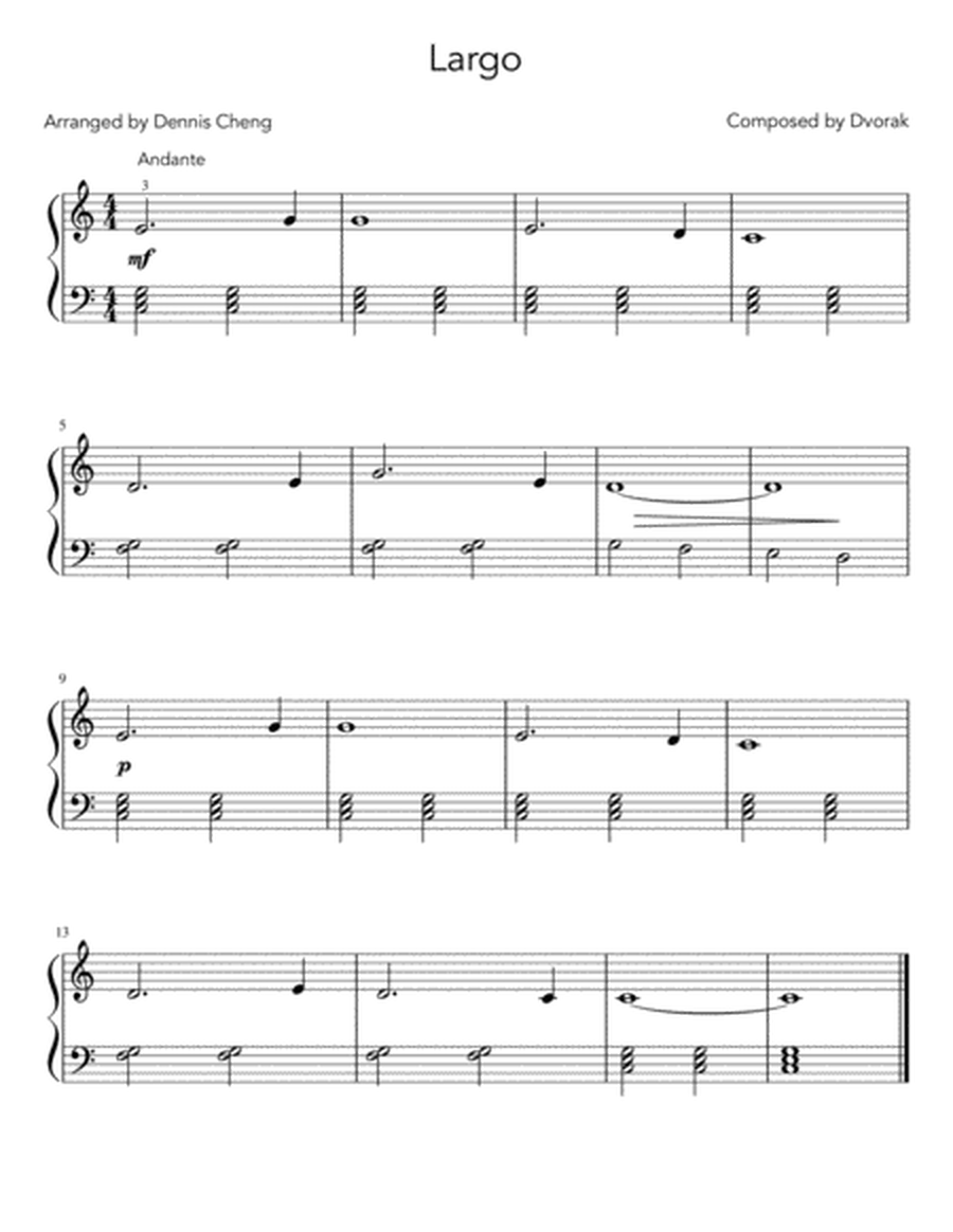 Largo from 'The New World Symphony' by Antonín Dvořák - Easy Beginner Piano
