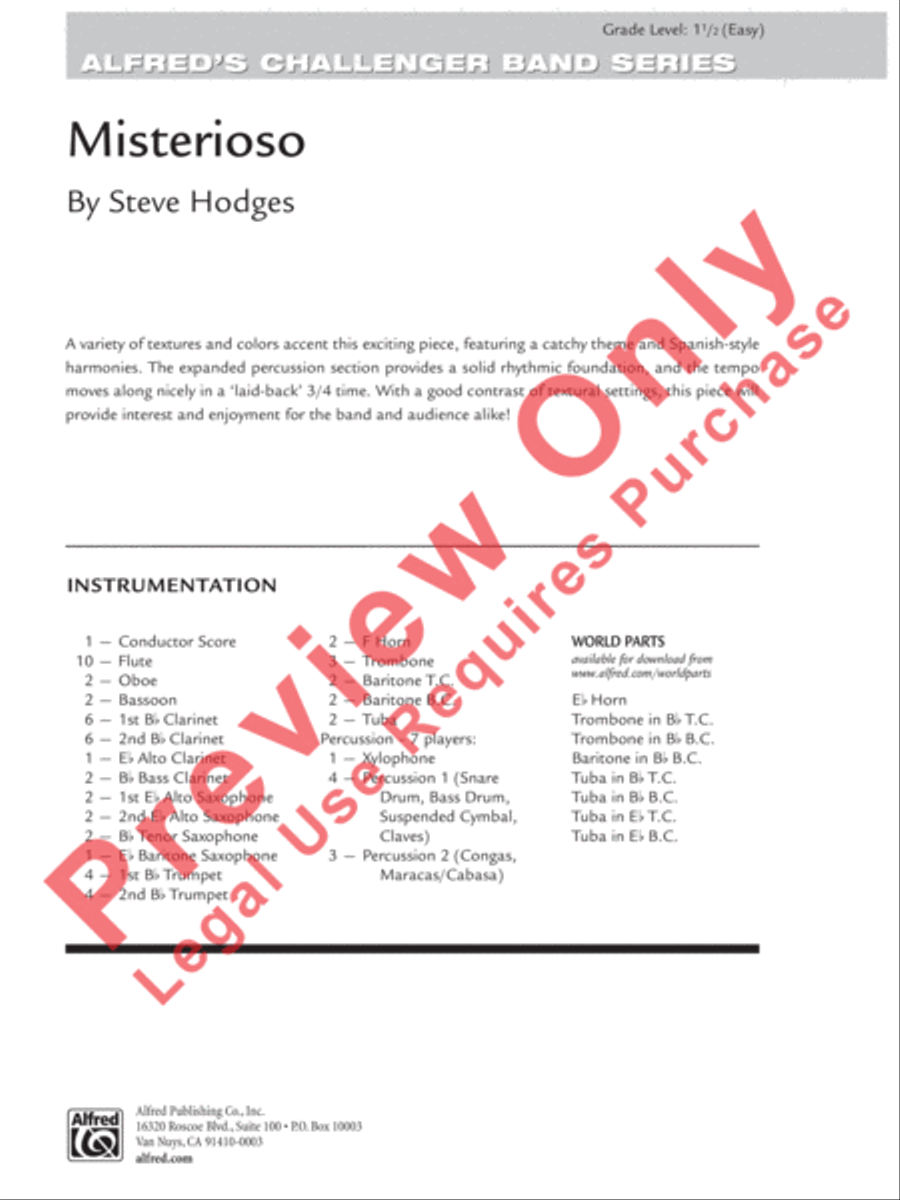 Misterioso Concert Band scores gallery preview page 2