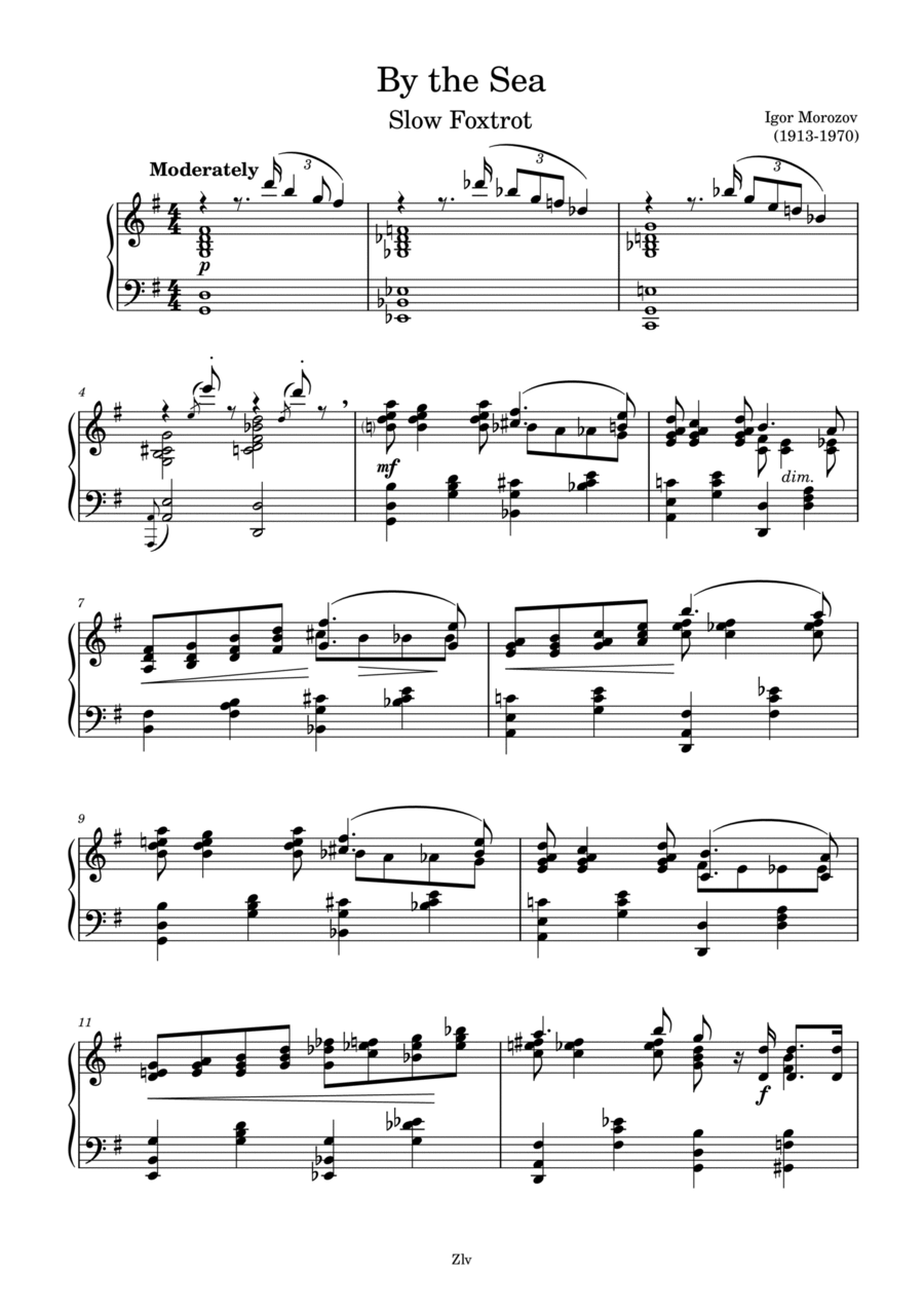 By the Sea Piano Solo scores gallery preview page 1