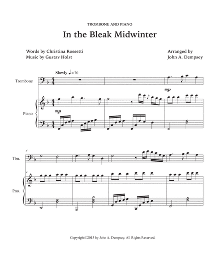 In the Bleak Midwinter (Duet for Trombone and Piano) image number null