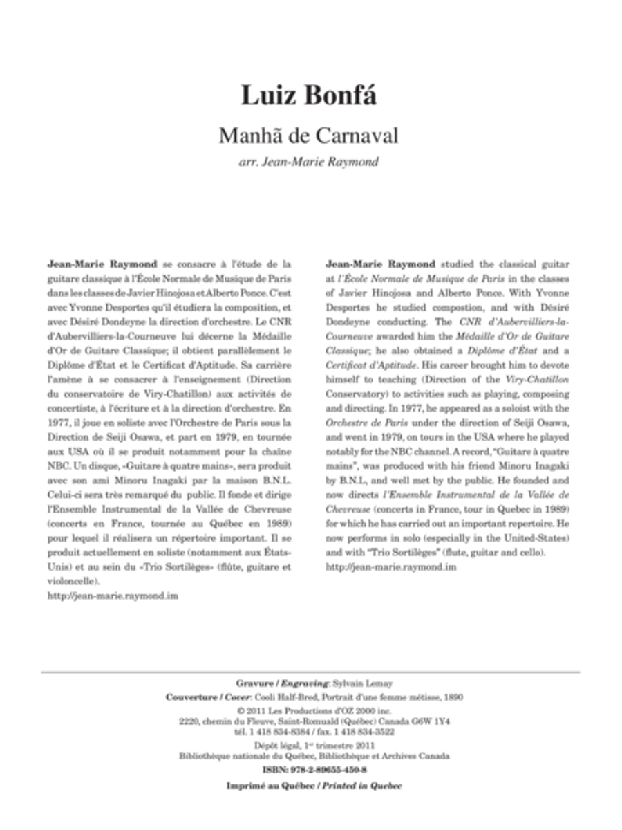 Manhã de Carnaval Classical Guitar scores gallery preview page 1