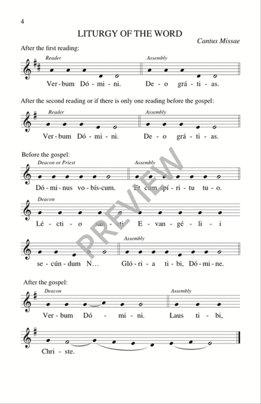 Missa de Angelis / Mass of the Angels - Assembly edition Unison Choir scores gallery preview page 5